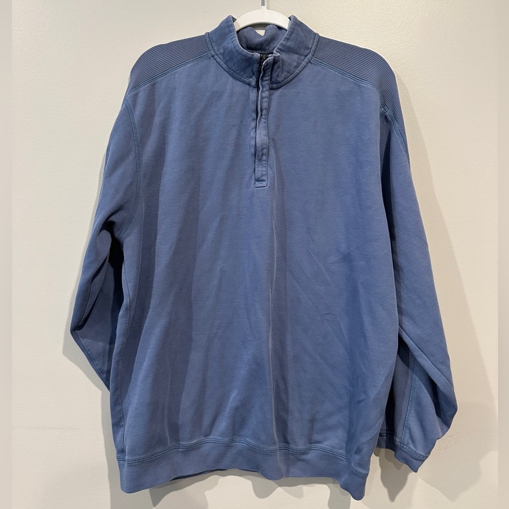 Men's Casual Blue Zip-Up Sweatshirt